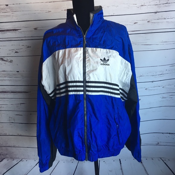 adidas Jackets & Blazers - Adidas XL vintage windbreaker track jacket trefoil